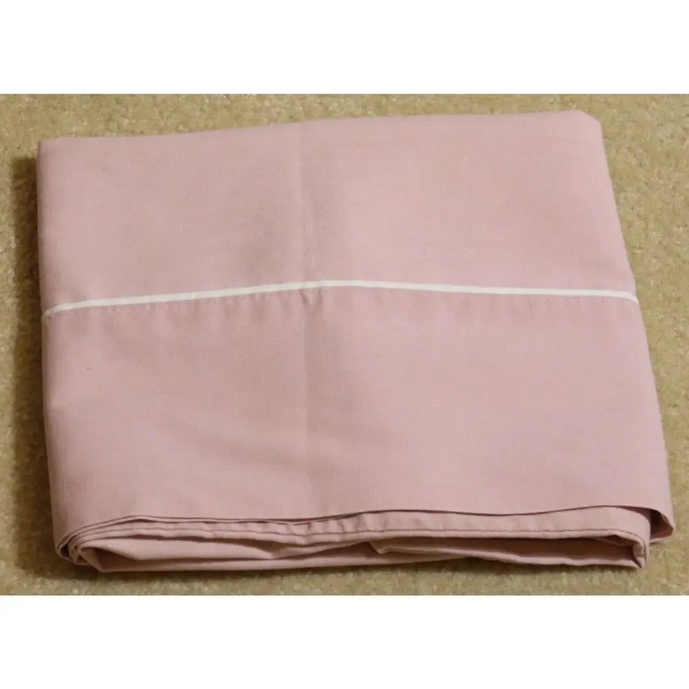 Stevens Pillowcase Standard Pink White Cotton Blend Modern USA Vintage
